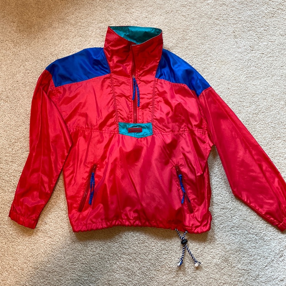 Vintage Columbia color block windbreaker